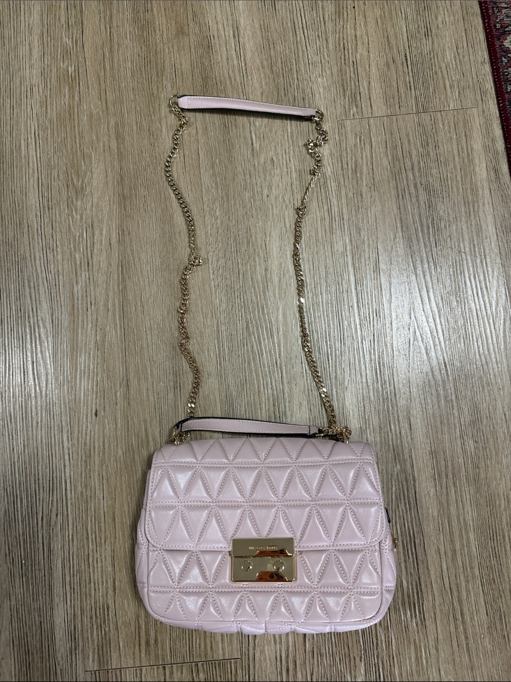 Michael Kors Quilted Pink Chain Shoulder Bag - Gold Hardware